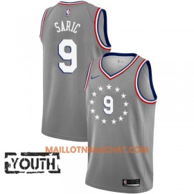 Maillot NBA Philadelphia 76ers Dario Saric 9 2018-19 Nike City Edition Gris Swingman - Enfant